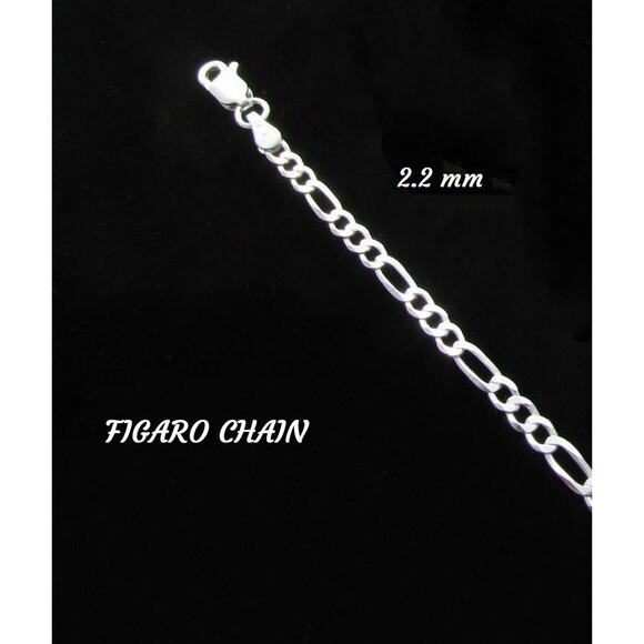 925 Sterling Silver Chain Italy, Rope, Snake, Figaro, Box, Cuban Curb, Paperclip - Picture 6 of 10